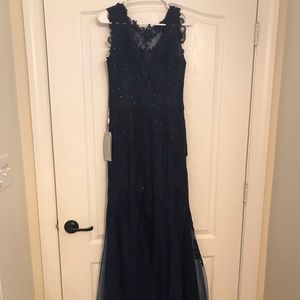 Evening Gown Navy Blue Size 8